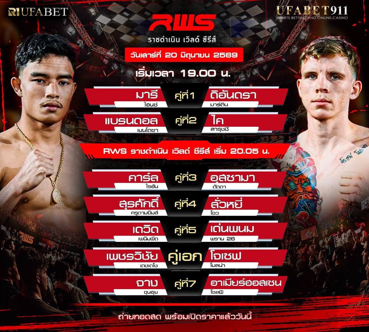 🥊 LIVE : RWS: Petchwichai vs. Jozef Molnar | 20 June 2026