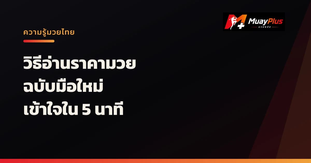 วิธีอ่านราคามวย ฉบับมือใหม่ เข้าใจใน 5 นาที